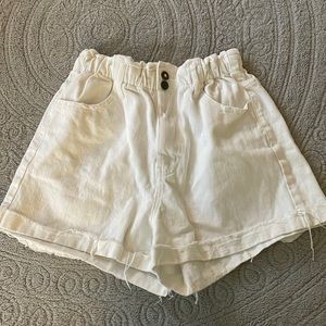 Show Me Your Mumu White Denim Shorts